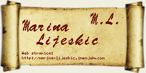 Marina Lijeskić vizit kartica